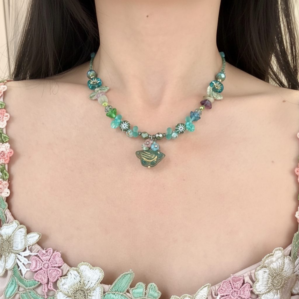 Garden in a Bottle — Czech Glass Beaded Necklace view 1