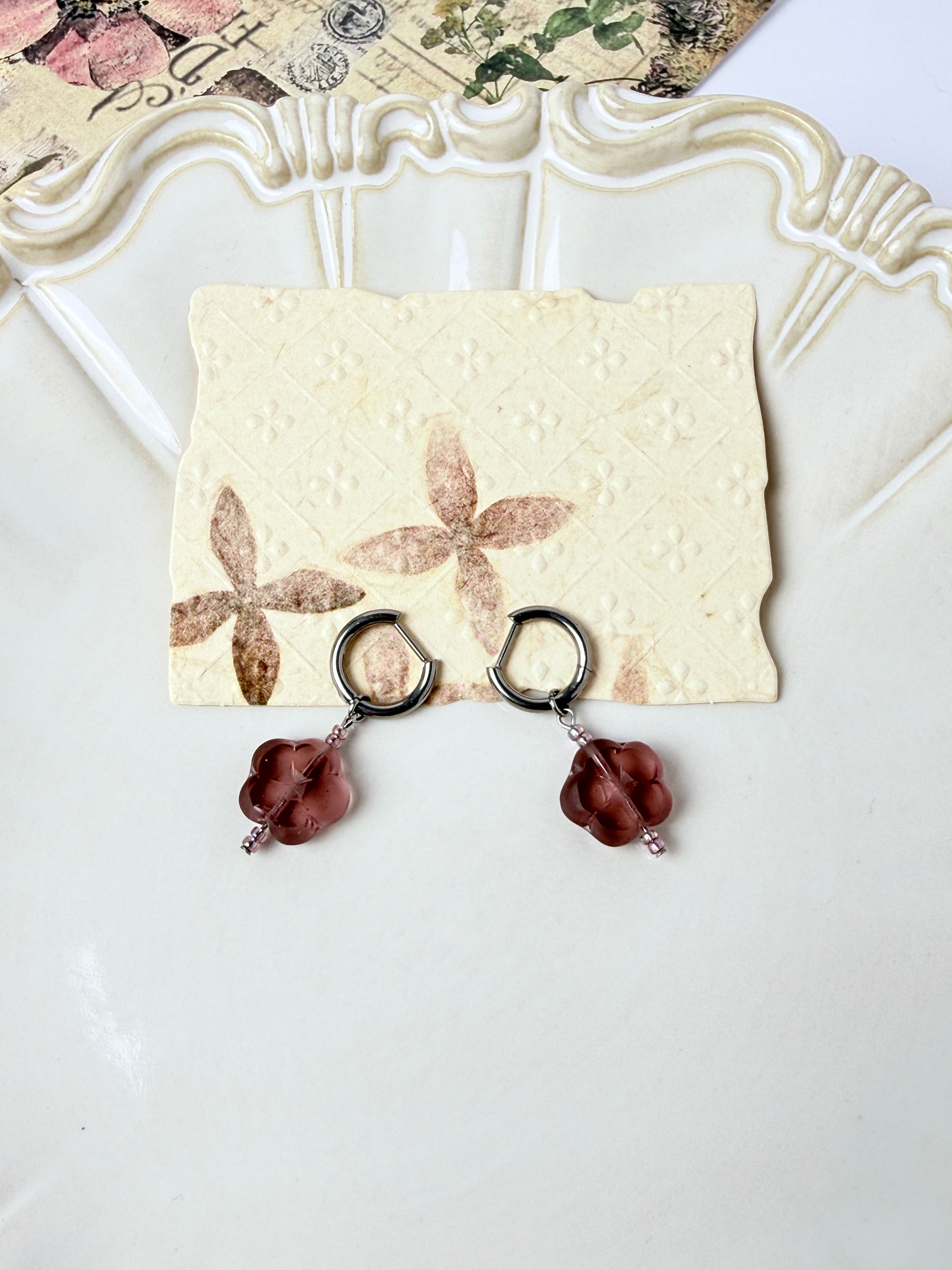 The Garden Versatility Set - Interchangeable Glass Charms with Tarnish-Free Hoops view 2