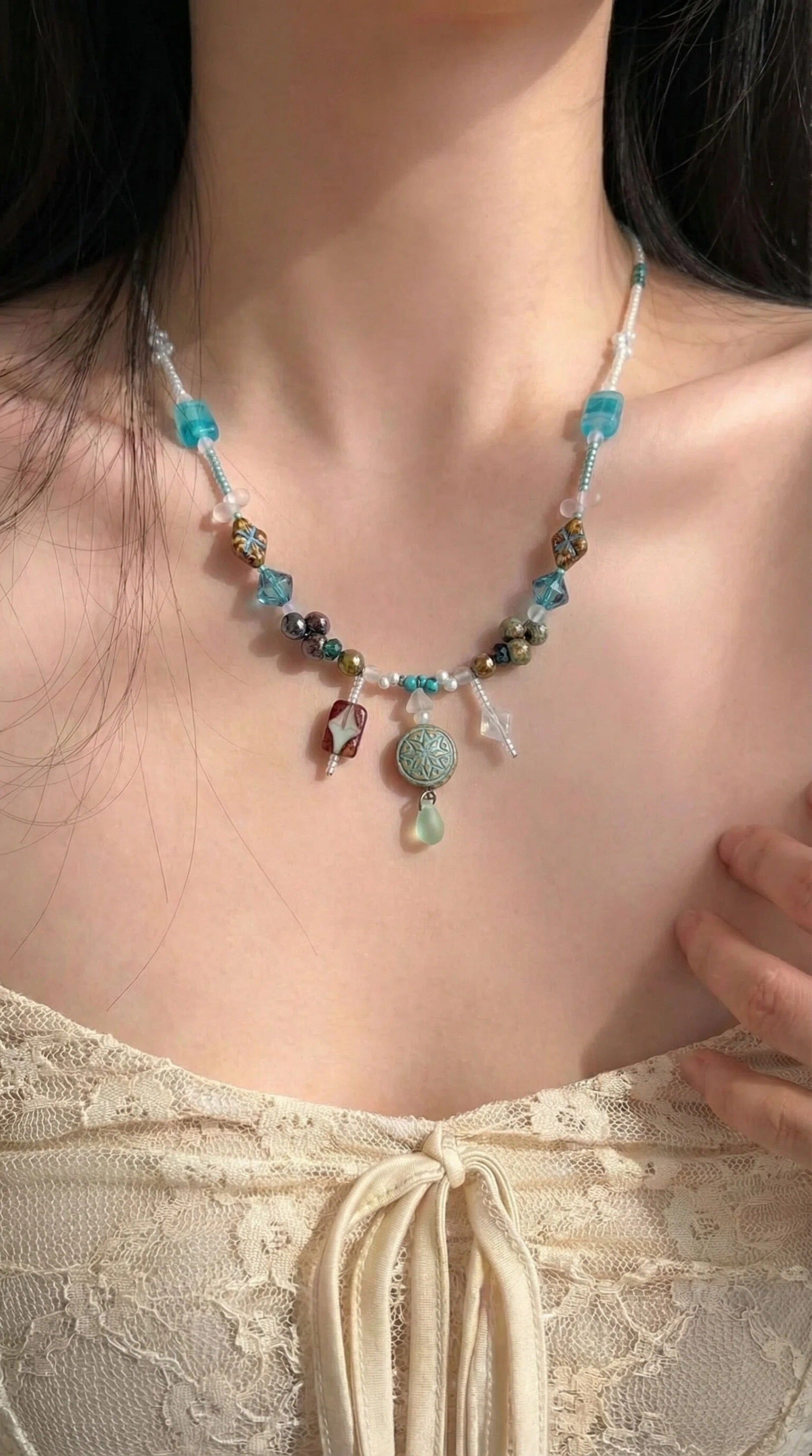 Lucky Finds You Here — Lucky Charm Beaded Necklace view 1
