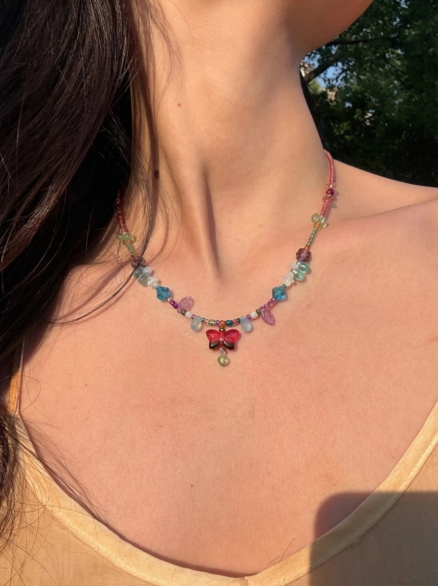 She Landed Just Once — Butterfly Charm Necklace view 1