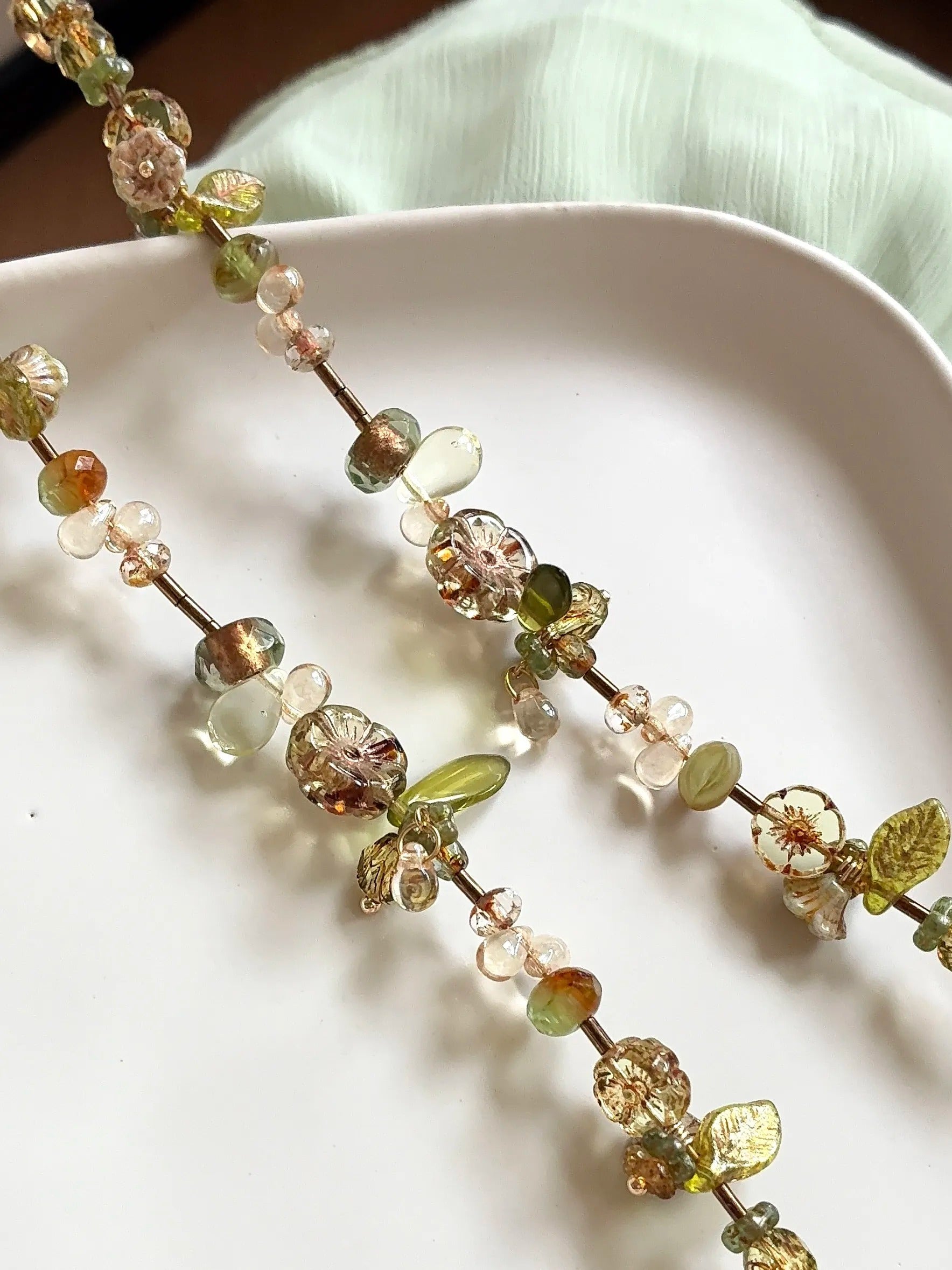 The Garden Held Its Breath — Floral Beaded Bracelet view 1