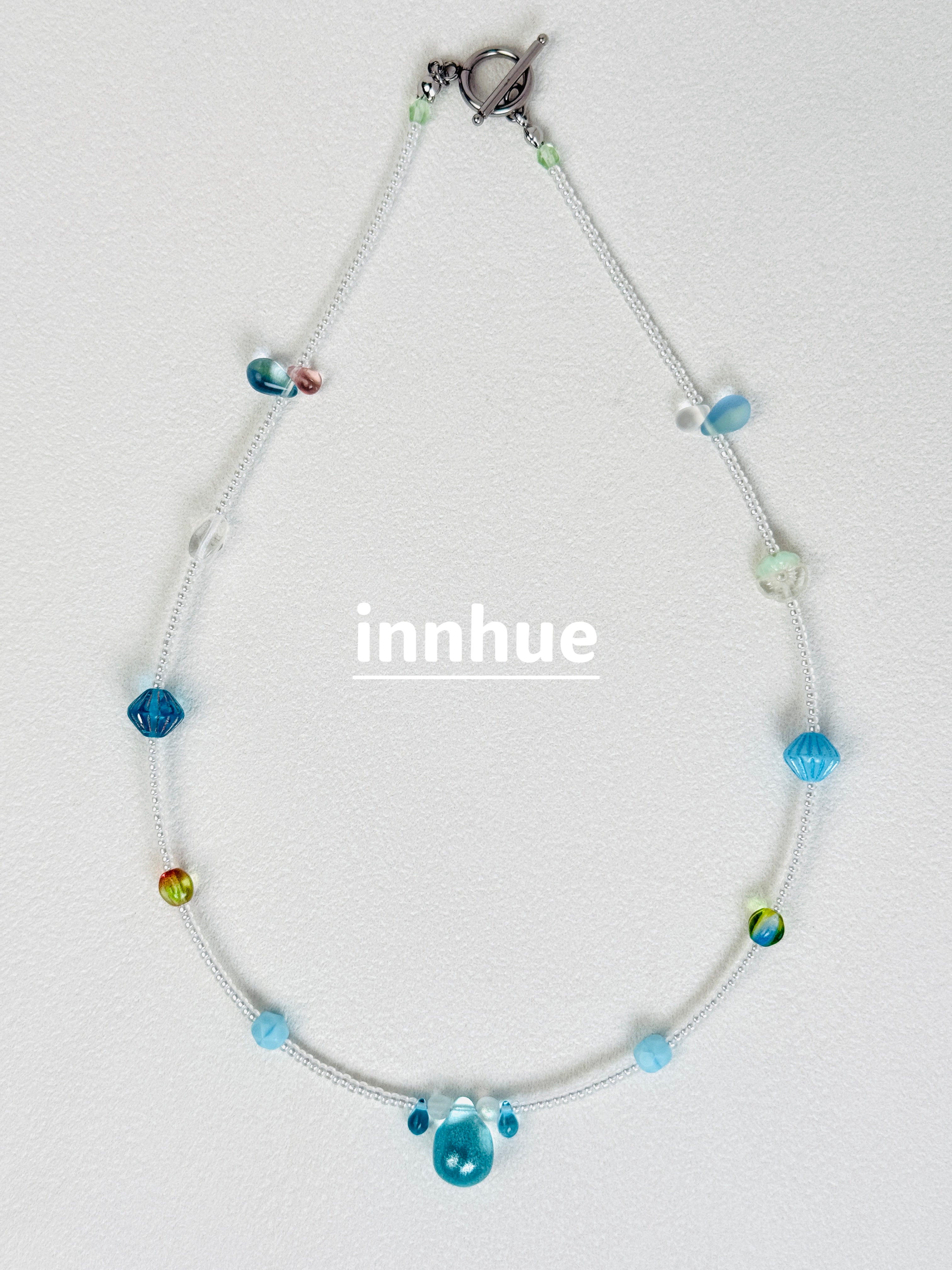 The Quiet Side of Water — Aqua Beaded Necklace