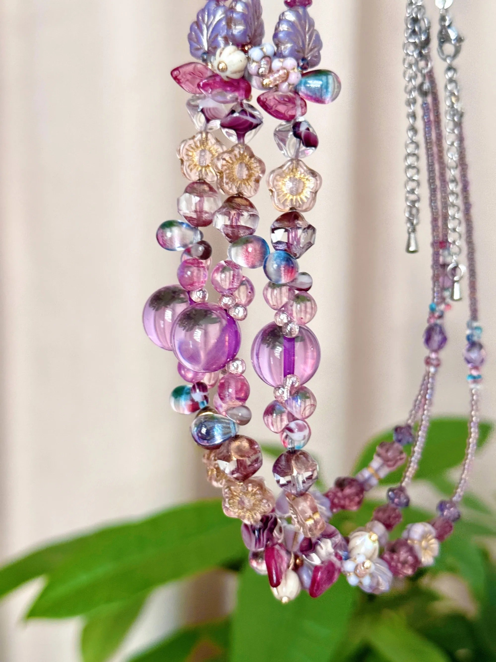 The Wisteria Reverie — Czech Glass Beaded Necklace view 1