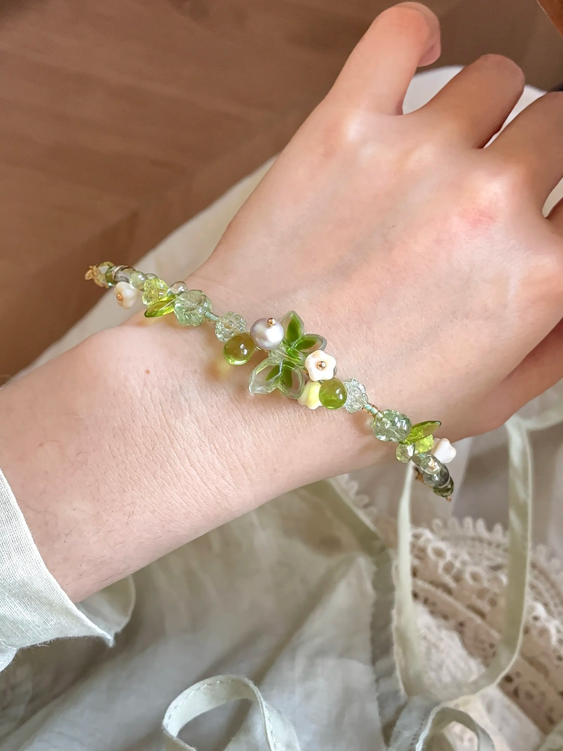Where the Moss Remembers — Earthy Beaded Bracelet view 1