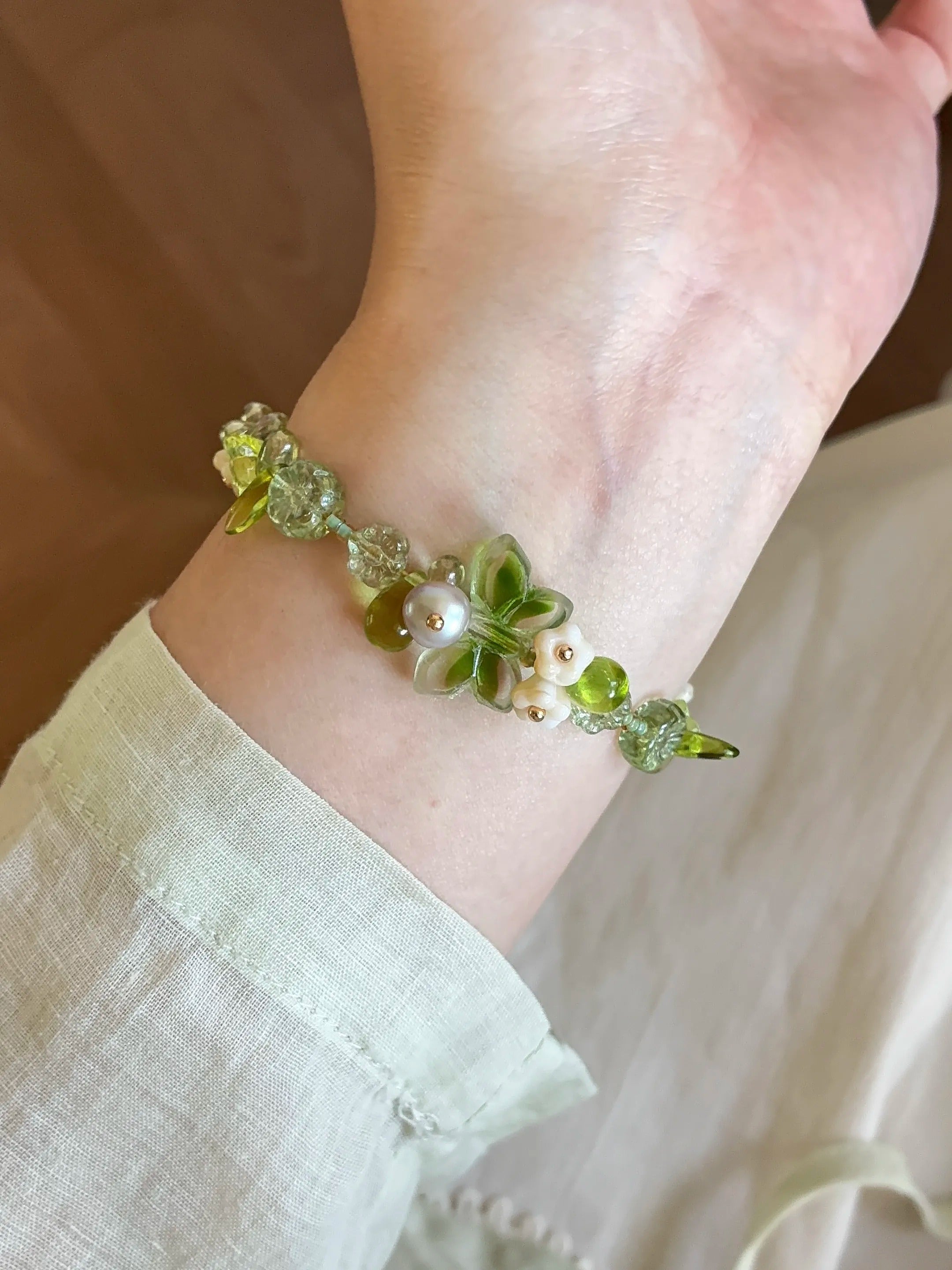Where the Moss Remembers — Earthy Beaded Bracelet view 2